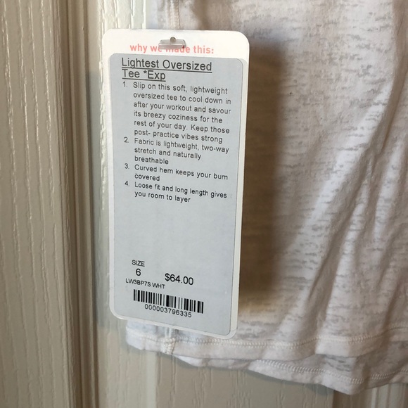 NWT Lululemon Lightest Oversized Tee - Picture 3 of 4